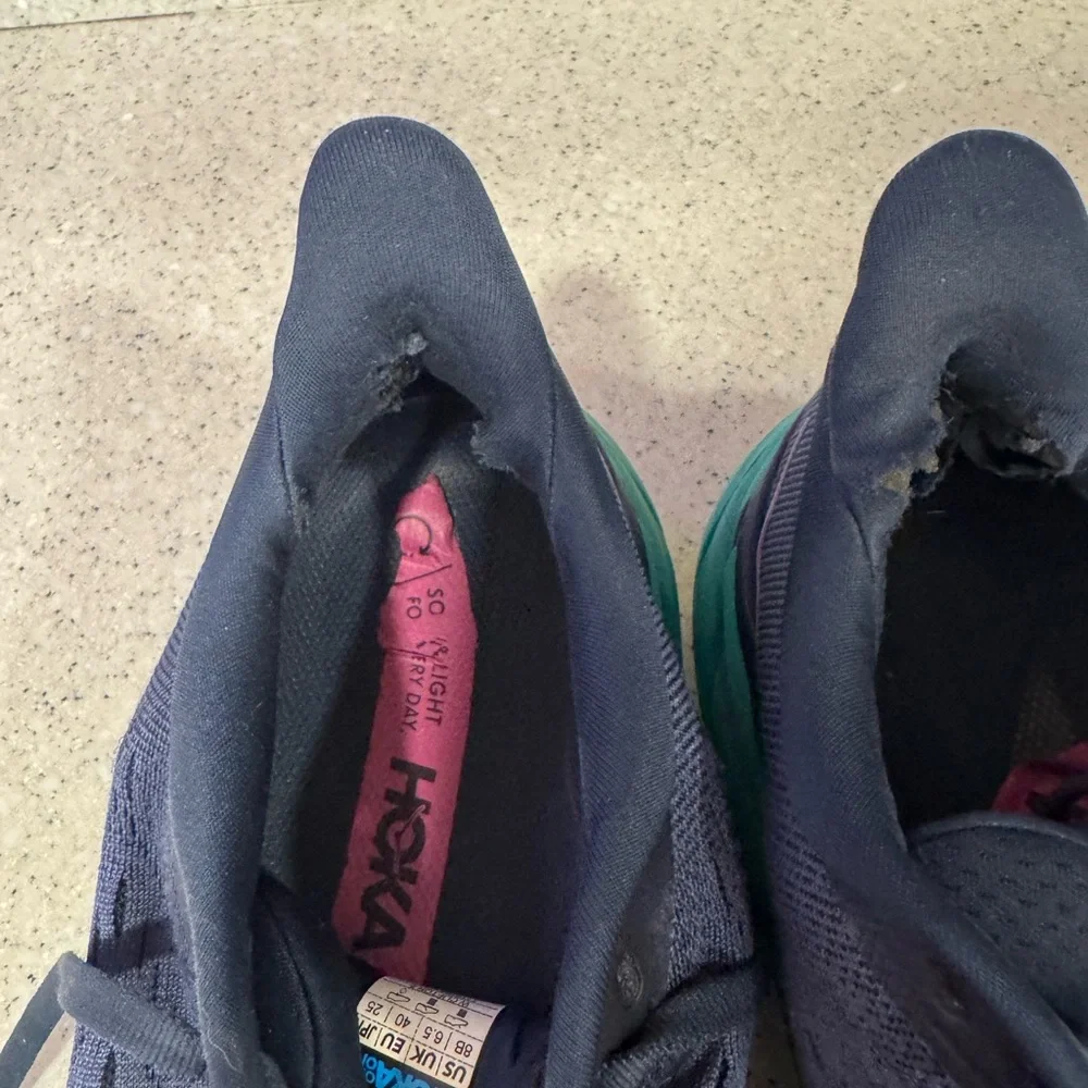 Hoka Clifton 8 Navy and Teal Sneakers - Picture 10 of 10